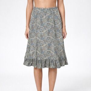 GAP Women's Size 0 Paisley Print Skirt Ruffle Hem 100% Cotton VTG